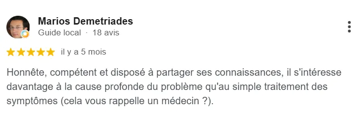 Avis Google 5 étoiles de Marios Demetriades