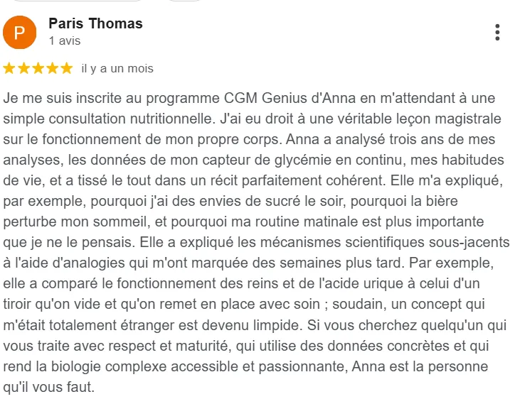 Avis Google 5 étoiles de Paris Thomas